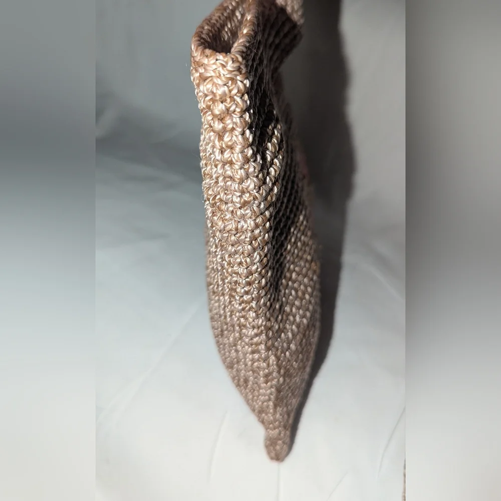 The Sak Linden Brown Hand Crochet Lotus Crossbodybag Clutch